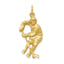 10K Gold Polished Hockey Player Charm Solid and Themed Design