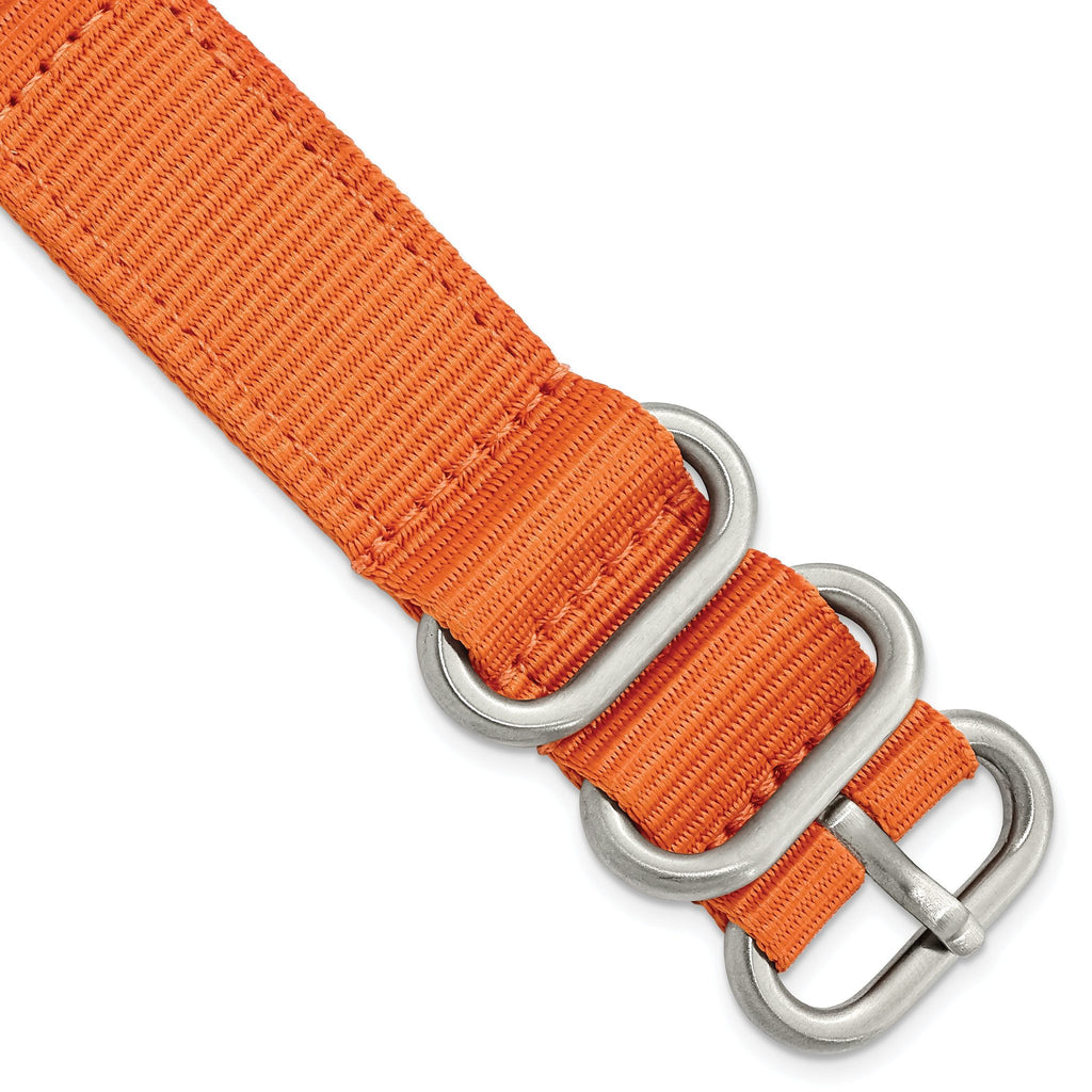 Two-Piece Ballistic Nylon Watch Band in Orange, 20mm