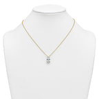 14k 4 carat Lab Grown Diamond VS+ F+ Pear Complete 18 inch Four Prong Pendant Necklace