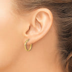 14K Polished Greek Key Round Hoop Earrings