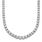 14k White Gold 14 1/2 carat Lab Grown Diamond VS+ F+ Complete Round 18 inch Graduated Tennis Necklace