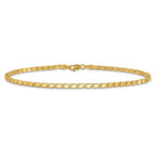 Double-Sided Hearts Link Anklet in 14K Yellow Gold