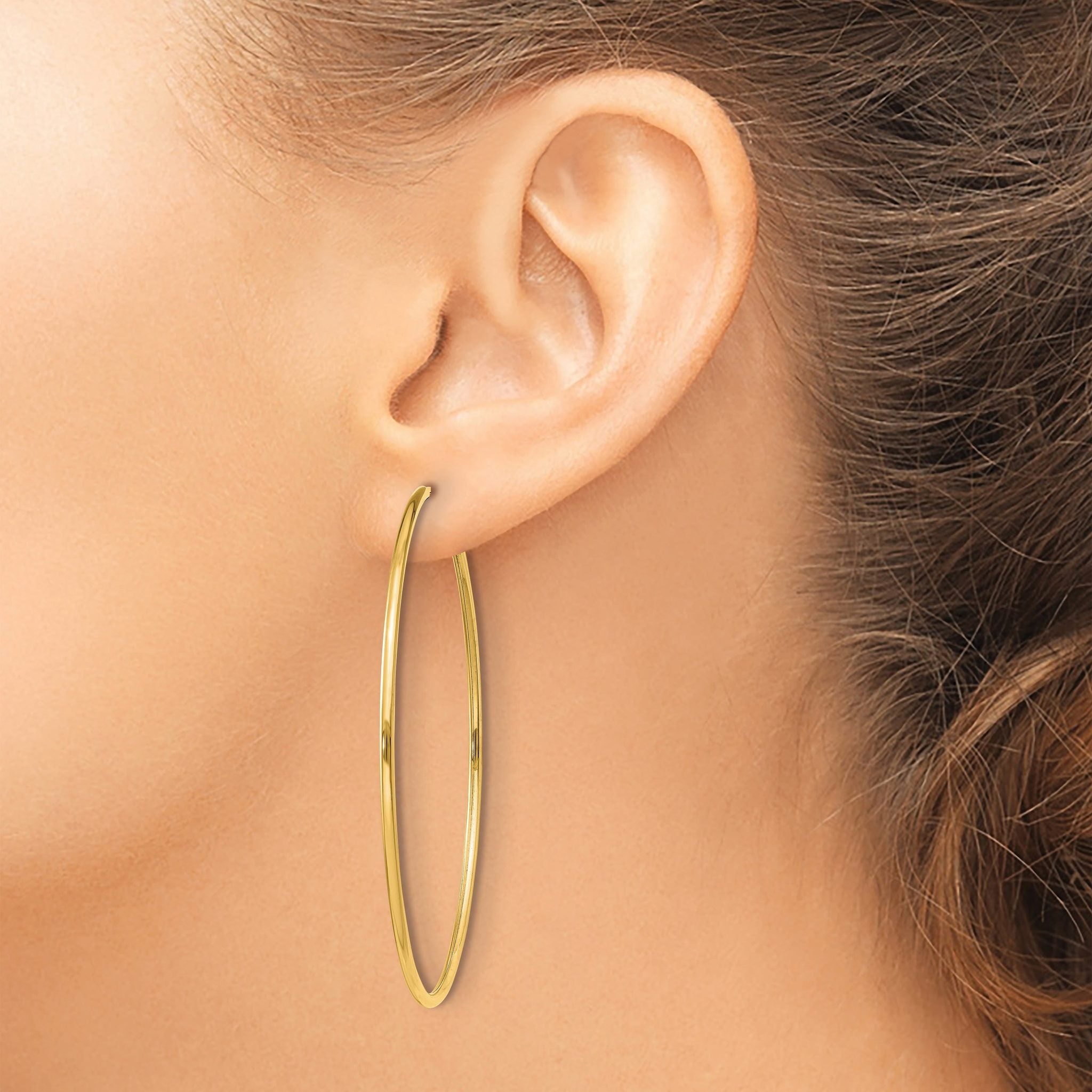 14k 1.50mm Polished Round Endless Hoop Earrings