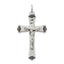 Sterling Silver Satin Halo Cross Pendant with Antique Finish
