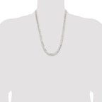 Sterling Silver Rhodium-plated 7.8mm Concave Beveled Curb Chain