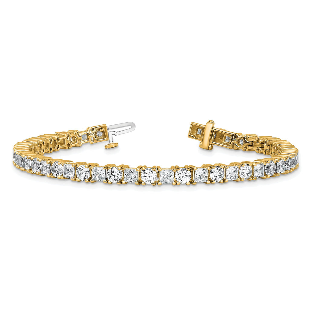 14k 10 carat Lab Grown Diamond VS/SI+ G+ Complete Princess and Round Tennis Bracelet