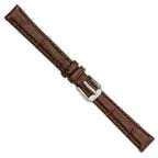 Alligator-Grain Leather Watch Band in Brown, 14mm