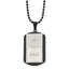Chisel Stainless Steel Brushed and Polished Black IP-plated with CZ DAD Dog Tag on a 22 inch Ball Chain Necklace