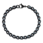 Stainless Steel Brushed Dark Grey/Blue IP-plated 5.75mm Bracelet for Men