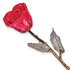 Red Lacquer Dipped Copper Trimmed Real Rose