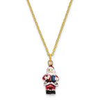 Luxury Giftware by Jere Bejeweled Crystals Gold-tone Enameled CHRISTMAS CALLER Santa Claus Trinket Box with Matching 18 Inch Necklace