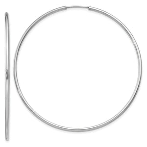 Endless Hoop Earrings in 14K White Gold, 1.5x55mm - Sophia Jewelers