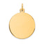 10K Yellow Gold Engravable Disc Charm with Polished Finish