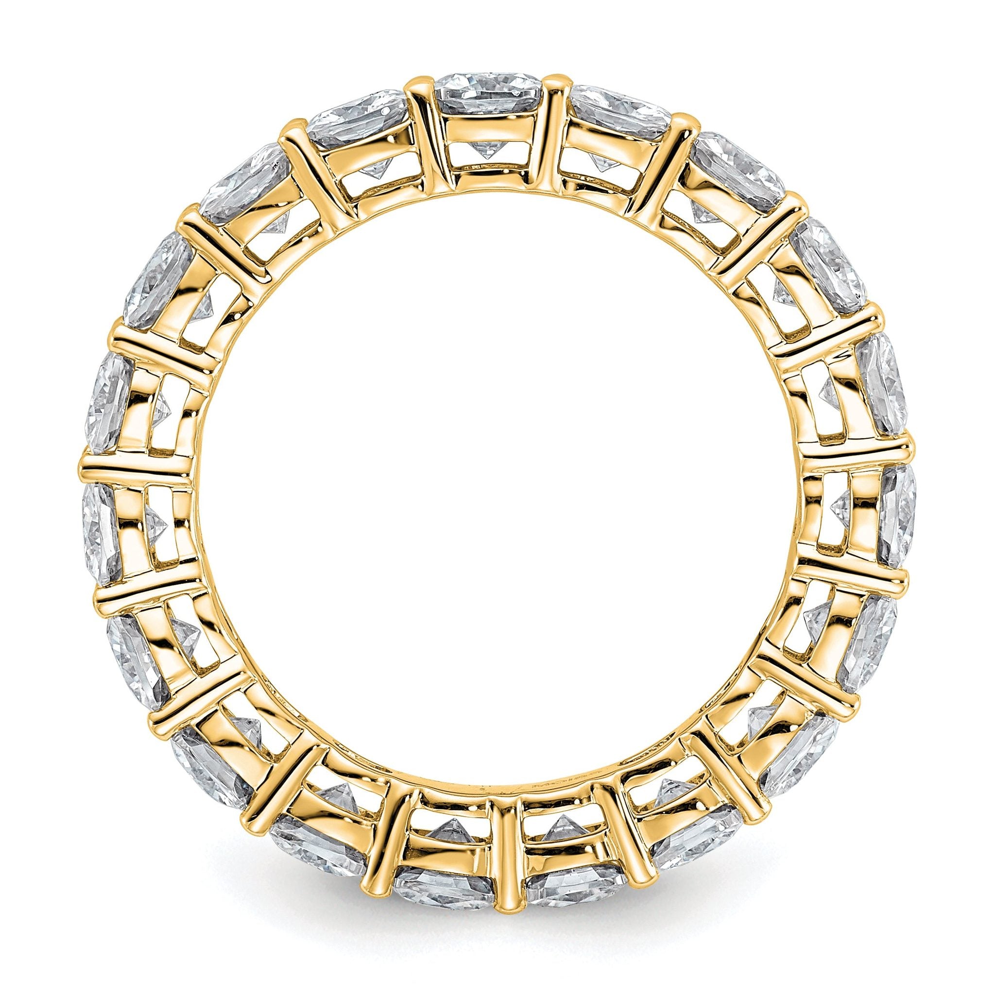 14k 3 5/8 carat Lab Grown Diamond VS+ F+ Cushion Complete Size 6 Eternity Band