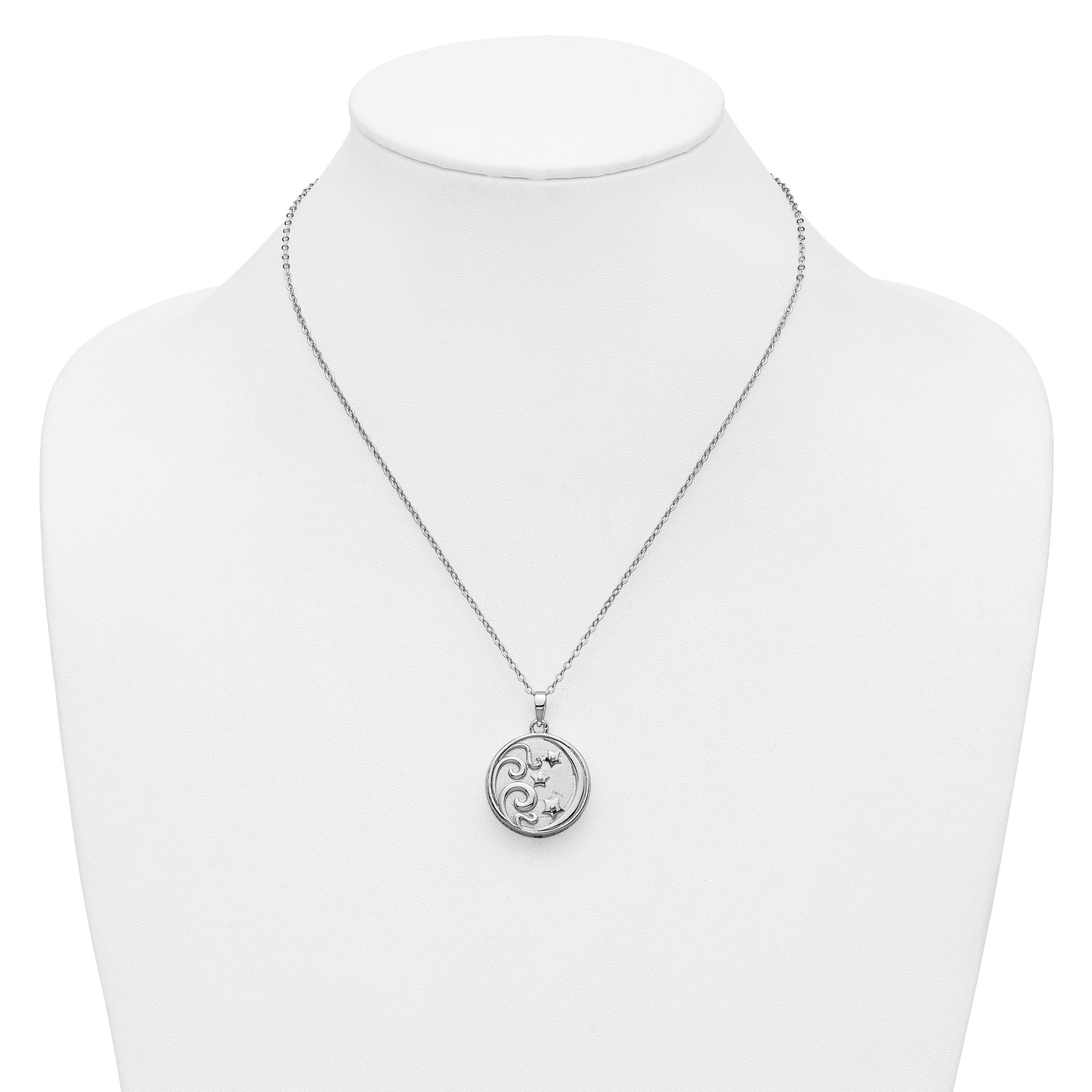 Sentimental Expressions Sterling Silver Rhodium-plated Antiqued Goodnight Ash Holder 18 Inch Necklace