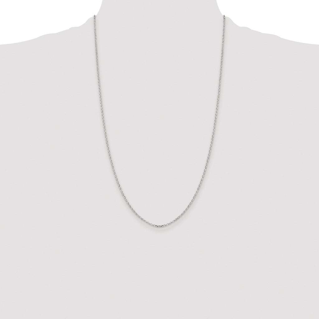 Diamond-Cut Rolo Cable Chain in Sterling Silver