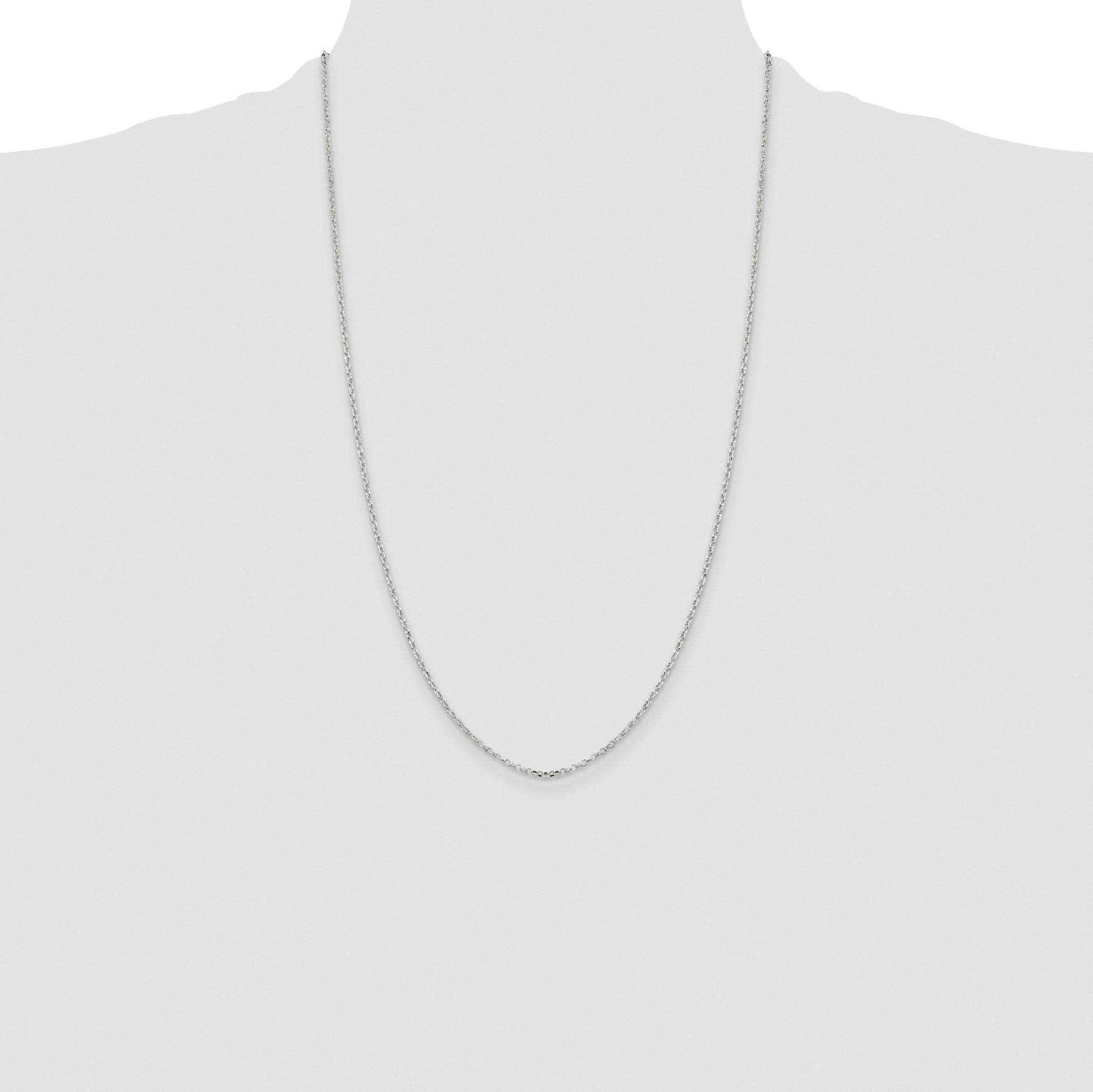 Diamond-Cut Rolo Cable Chain in Sterling Silver