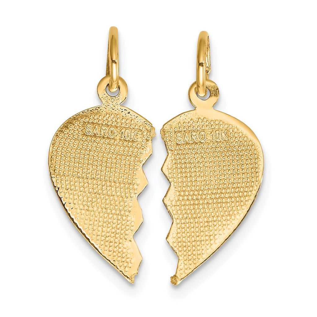 10K Gold Best Friend Break-Apart Charm Polished Solid Pendant Set