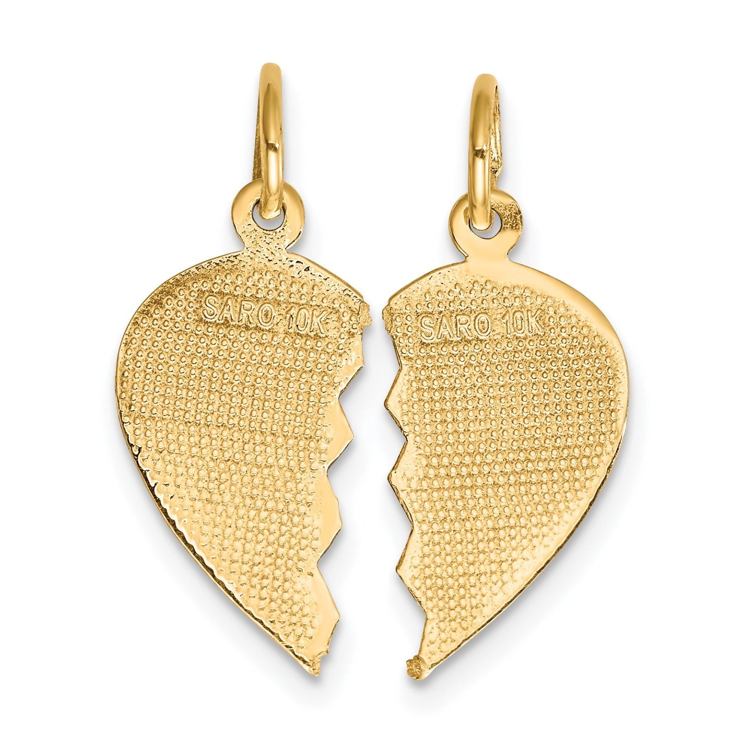 10K Gold Best Friend Break-Apart Charm Polished Solid Pendant Set