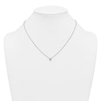 14k White Gold 1/2 carat Lab Grown Diamond VS/SI+ G+ Round Complete Four Prong 18 inch Solitaire Necklace