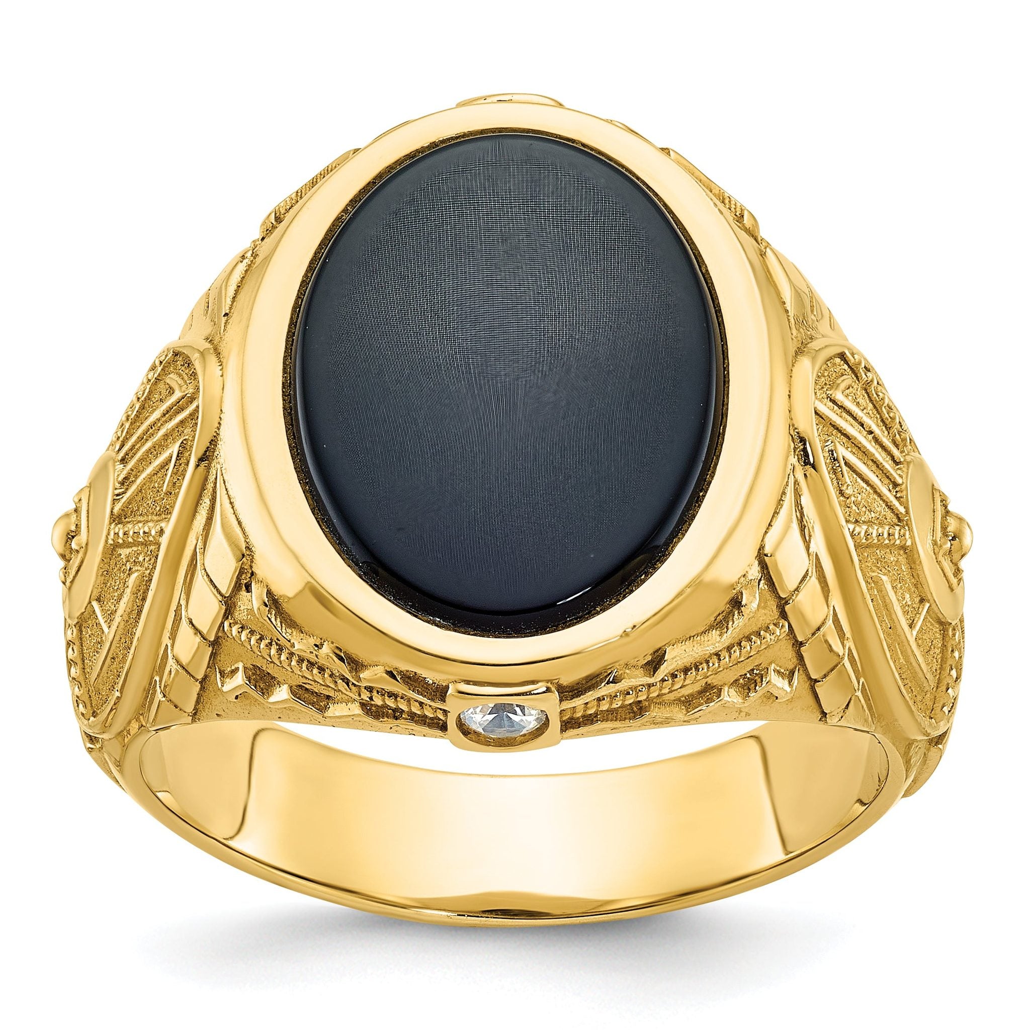 10k Men's Onyx and Diamond Complete Ring Main image