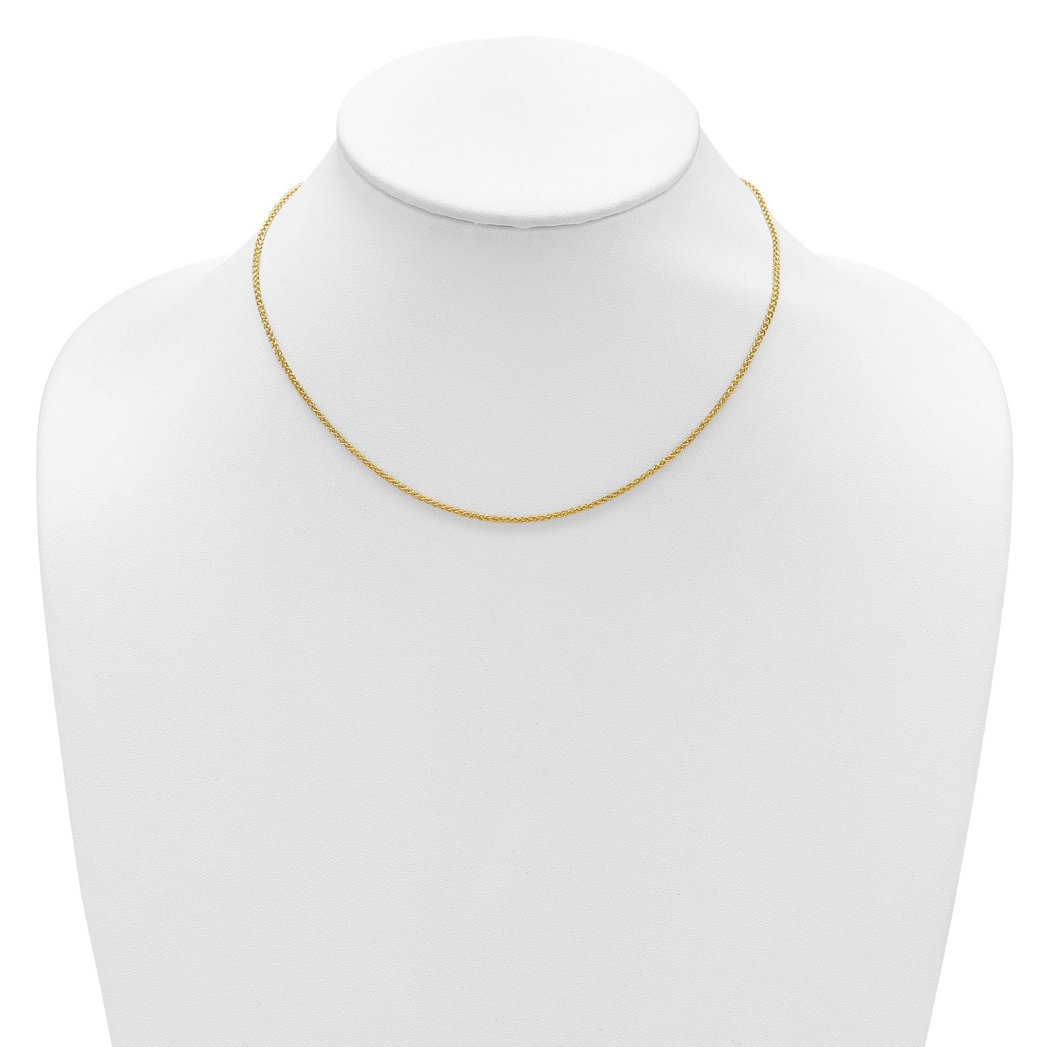 14K 1.65mm Spiga 1in+1in Adjustable Chain