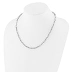 14K White Gold Polished Fancy Link Necklace