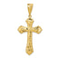 14K Gold Diamond-Cut Budded Cross Pendant with Polished Finish by Sophia Jewelers