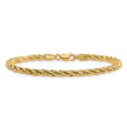 14K 7 inch 3.3mm Diamond-cut Semi Solid with Lobster Clasp Chain