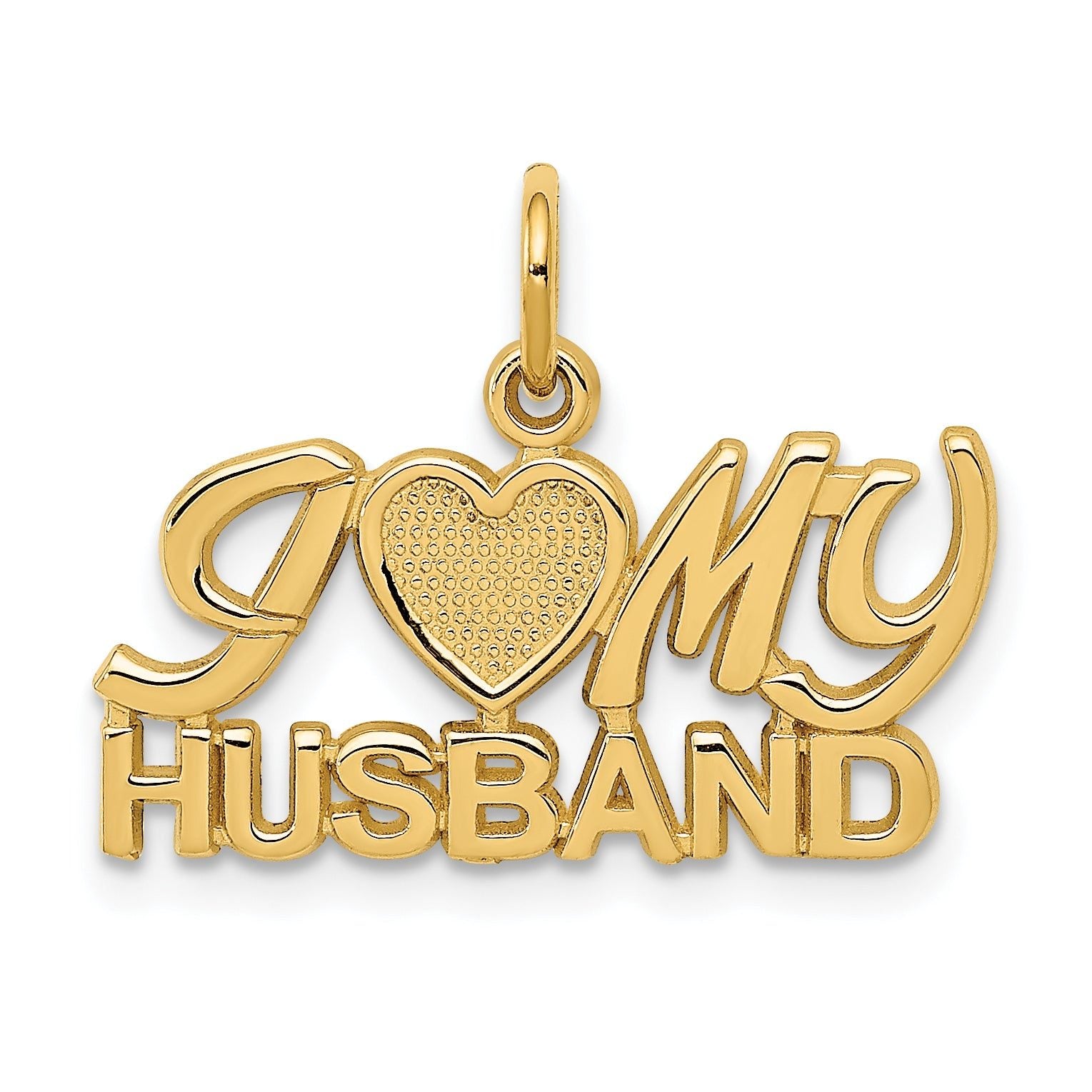 14K Gold Husband Charm Elegant Open Back Design Sophia Jewelers