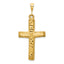 14K Gold Diamond-Cut Cross Pendant with Polished Finish