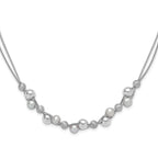 Sophia Jewelers 925 Sterling Silver Beaded Necklace with Multi-Color Freshwater Pearls