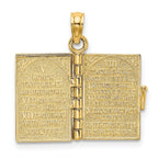 14K 3-D Moveable Hebrew Ten Commandments Book Charm