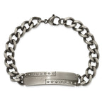 Stainless Steel Matte Finish Gun Metal IP-plated ID Bracelet for Men