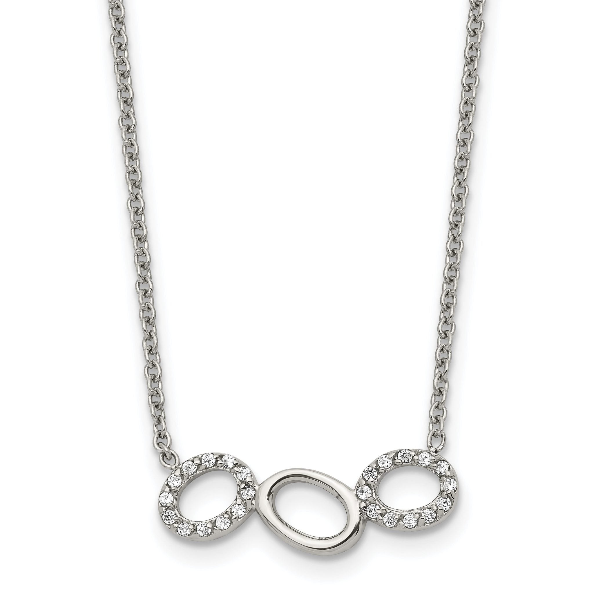 CZ Circles Necklace in Stainless Steel Main image