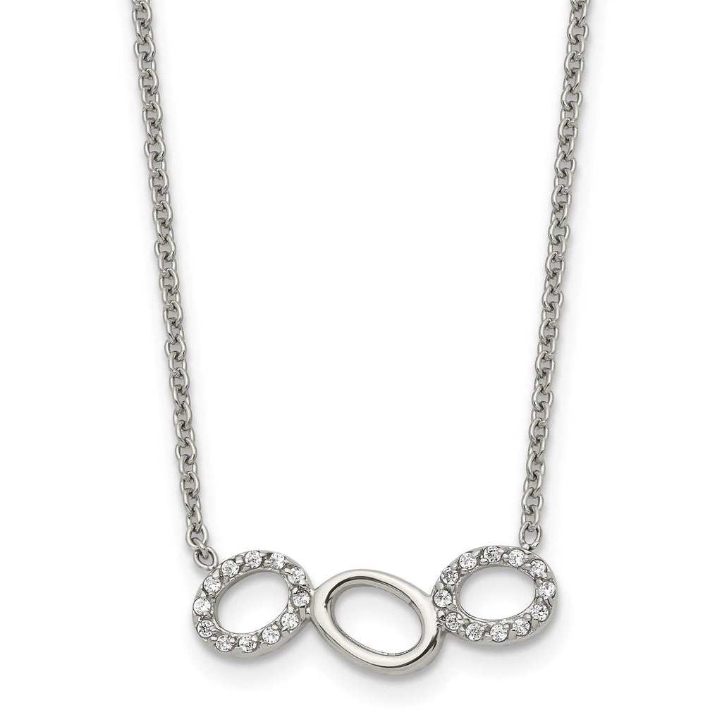 CZ Circles Necklace in Stainless Steel