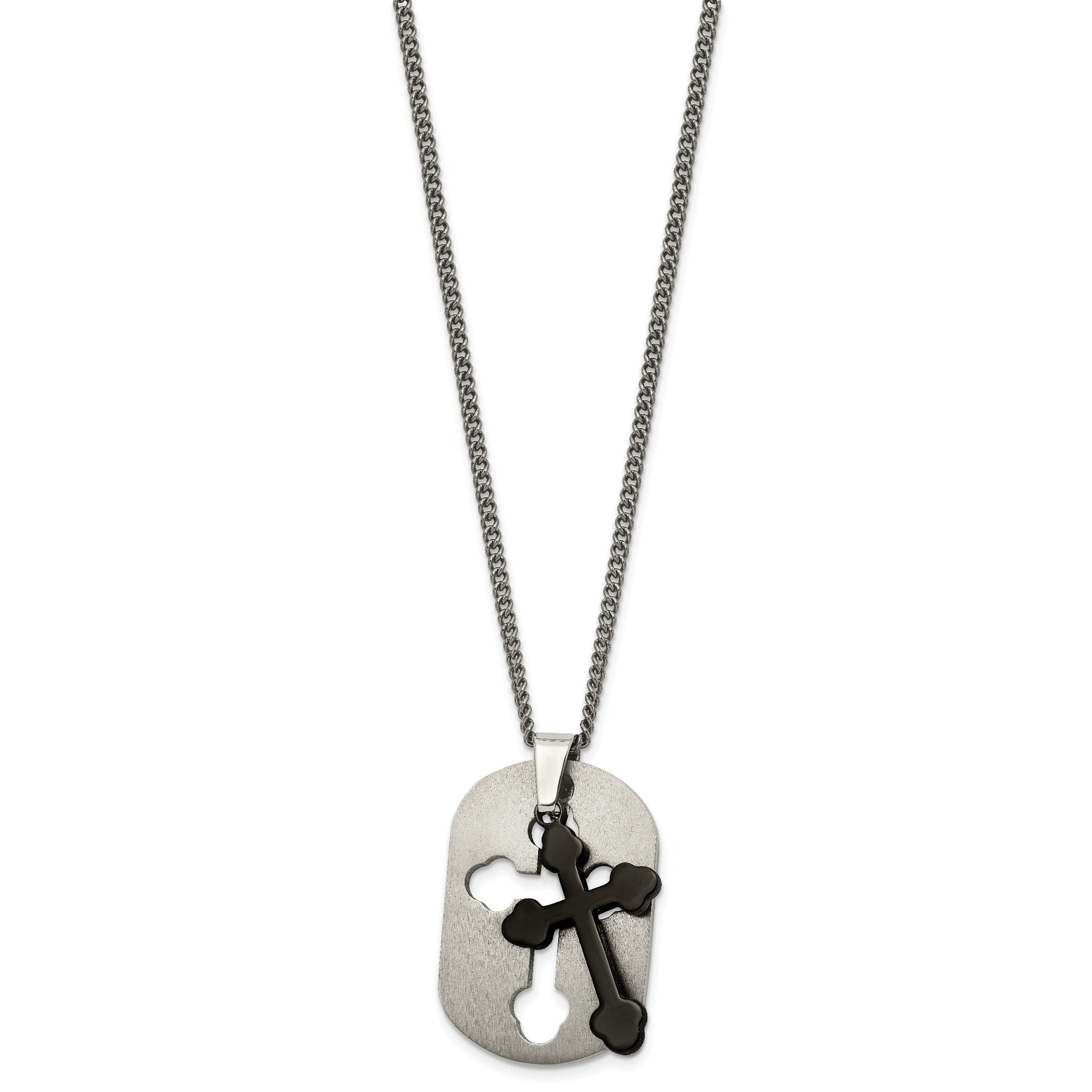 Sophia Jewelers Men's Titanium IP-Plated Cross Necklace, Gift Ready & Modern Secondary image
