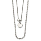 Chisel Stainless Steel Polished 2 Strand Small Disc 16.5 inch with a 1.5 inch Extension Necklace