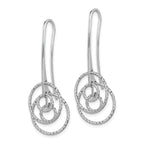 Sterling Silver Rhodium-Plated Dangle Earrings with Diamond-Cut Fancy Circles