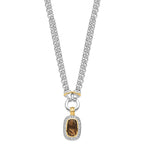 Sterling Silver Flash Gold-plated CZ Necklace