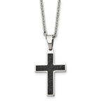 Cross Pendant Necklace in Black IP Stainless Steel