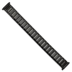 Mens Long 17-22mm Satin and Polished Black IP-plated Stainless Steel 7.25 inch Expansion Watch Band