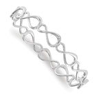 Sophia Jewelers 925 Sterling Silver Diamond Infinity Bangle Polished Gift Ready