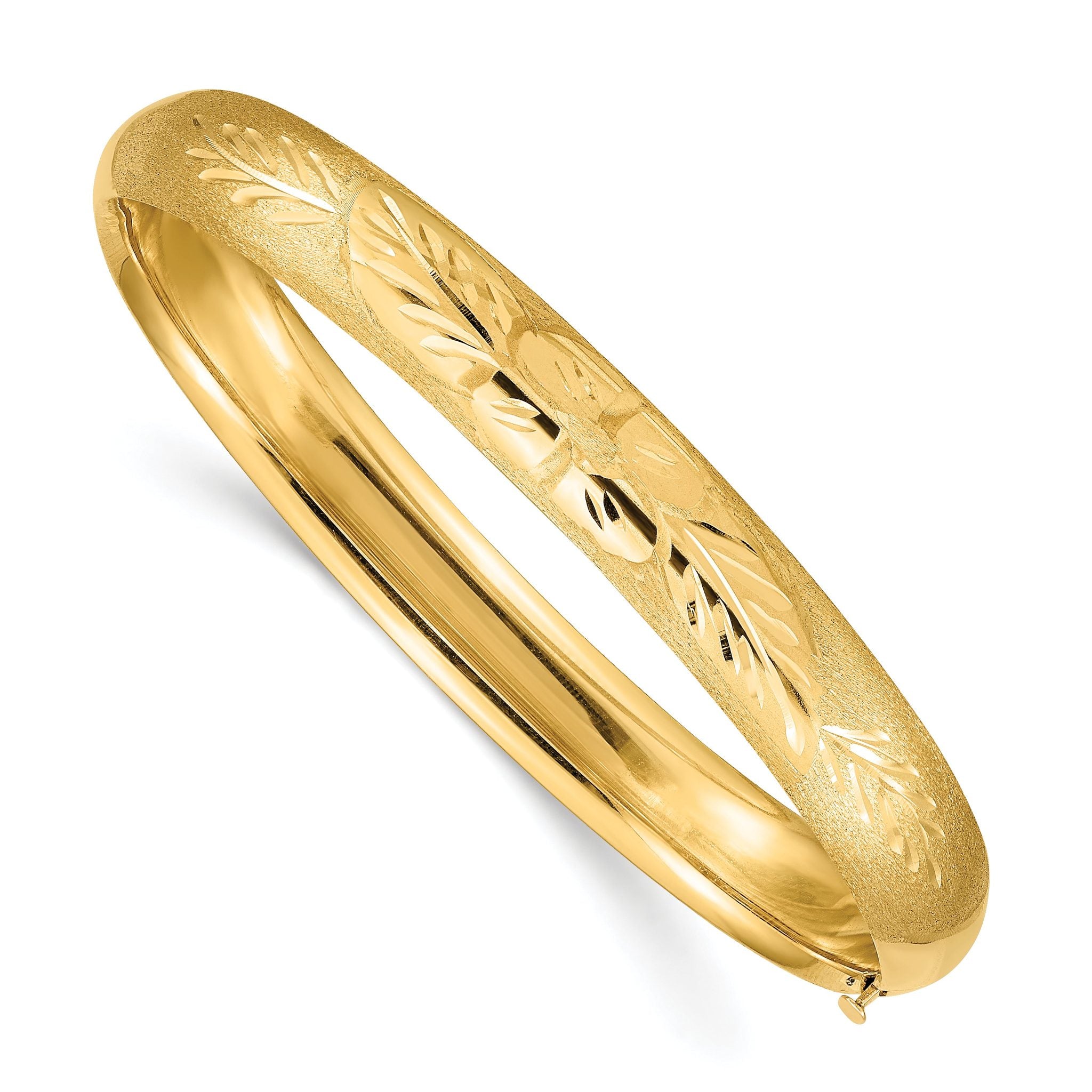 10k 5/16 Florentine Engraved Hinged Bangle Bracelet Main image