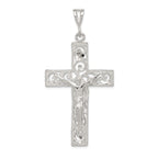 Sterling Silver 925 Polished Crucifix Pendant with Anti-Tarnish Finish