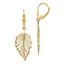 14K Polished Leaf Leverback Earrings