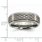 Titanium Unisex Celtic Wedding Band with Polished Laser Design