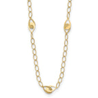 14K Polished and Diamond-cut Fancy Link with 1in ext. Necklace