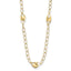 14K Polished and Diamond-cut Fancy Link with 1in ext. Necklace
