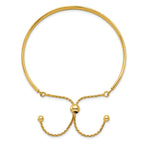 Sterling Silver Gold-plated Polished Adjustable Bangle